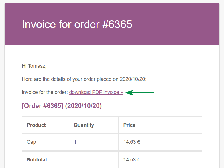 Flexible Invoices Woocommerce Email Invoice