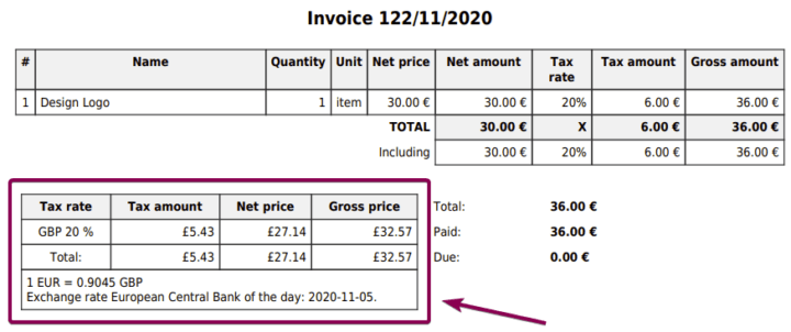 Flexible PDF Invoices Currency Exchange on WooCommerce Invoices with the premium plugin