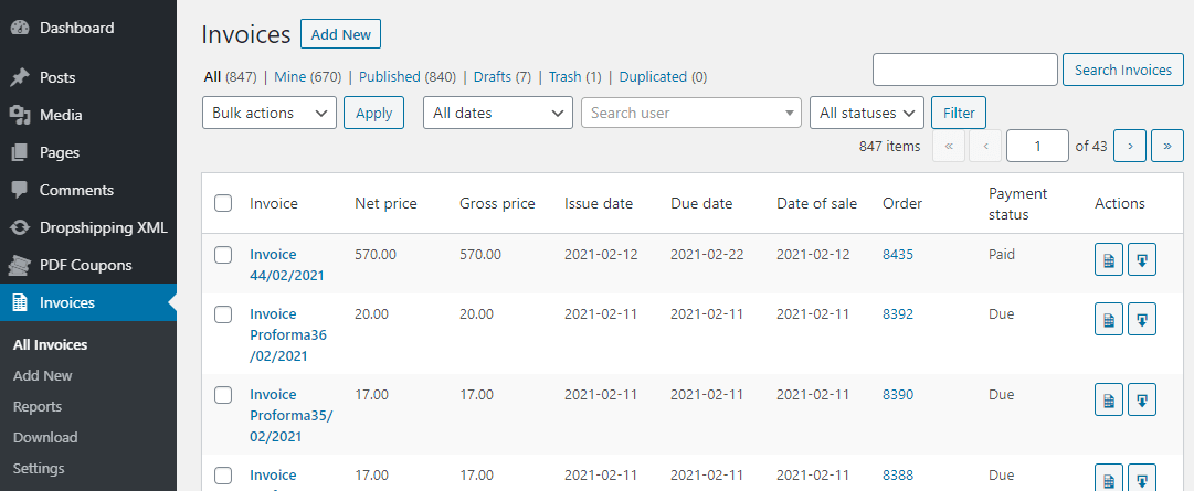 And Also Edit, Send And Print An Invoice In Woocommerce