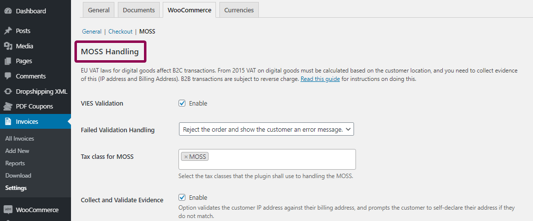 Process Eu Clients' Orders With Reverse Charge & OSS, MOSS Support