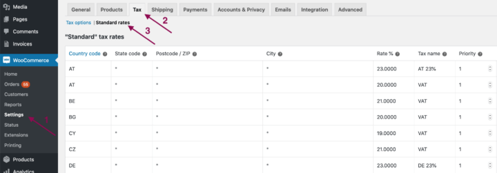 Tax Settings In WooCommerce