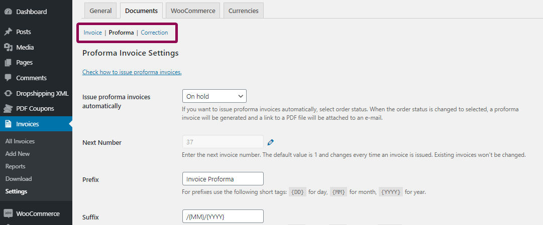 Use Proforma Invoices And Correction Invoices