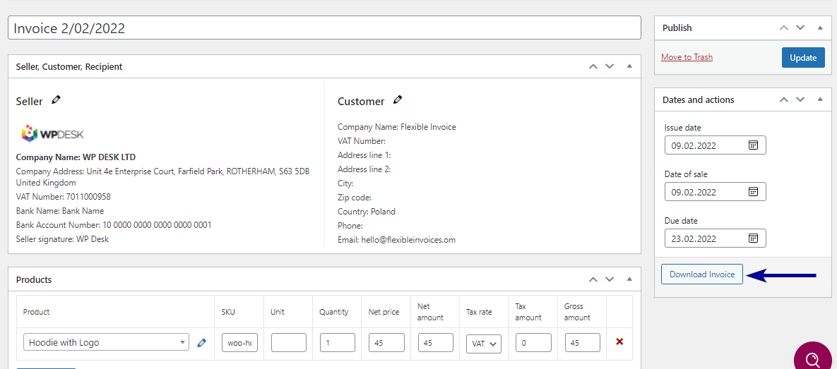 Woocommerce And WordPress Manual Send An Invoice To Customer With A Free Plugin