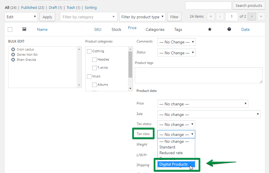 Bulk Edit Vat Tax Class How To Add It To More Woocommerce Products At Once