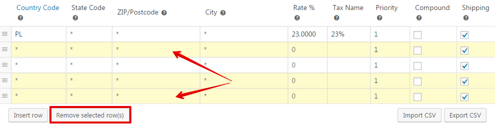 Woocommerce Standard Rate Remove