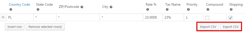 Woocommerce Tax Import Export