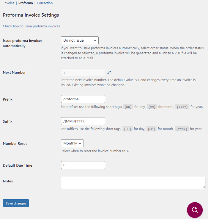 Flexible Invoices Woocommerce create a PDF proforma invoice