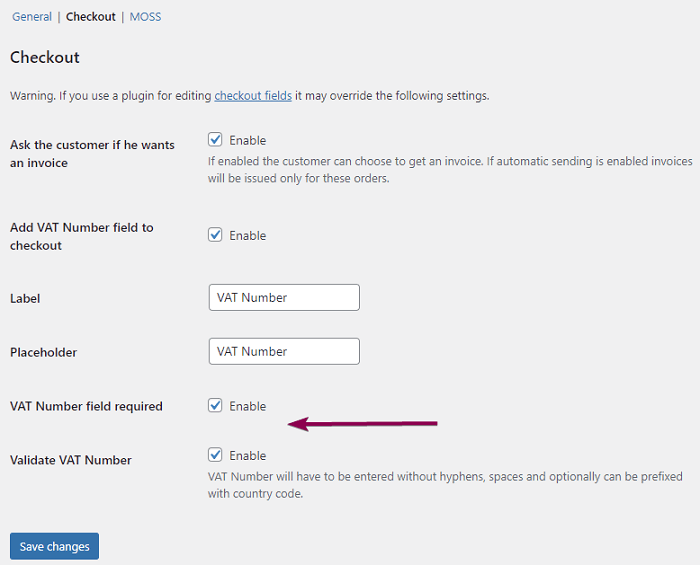 Vat Number Woocommerce