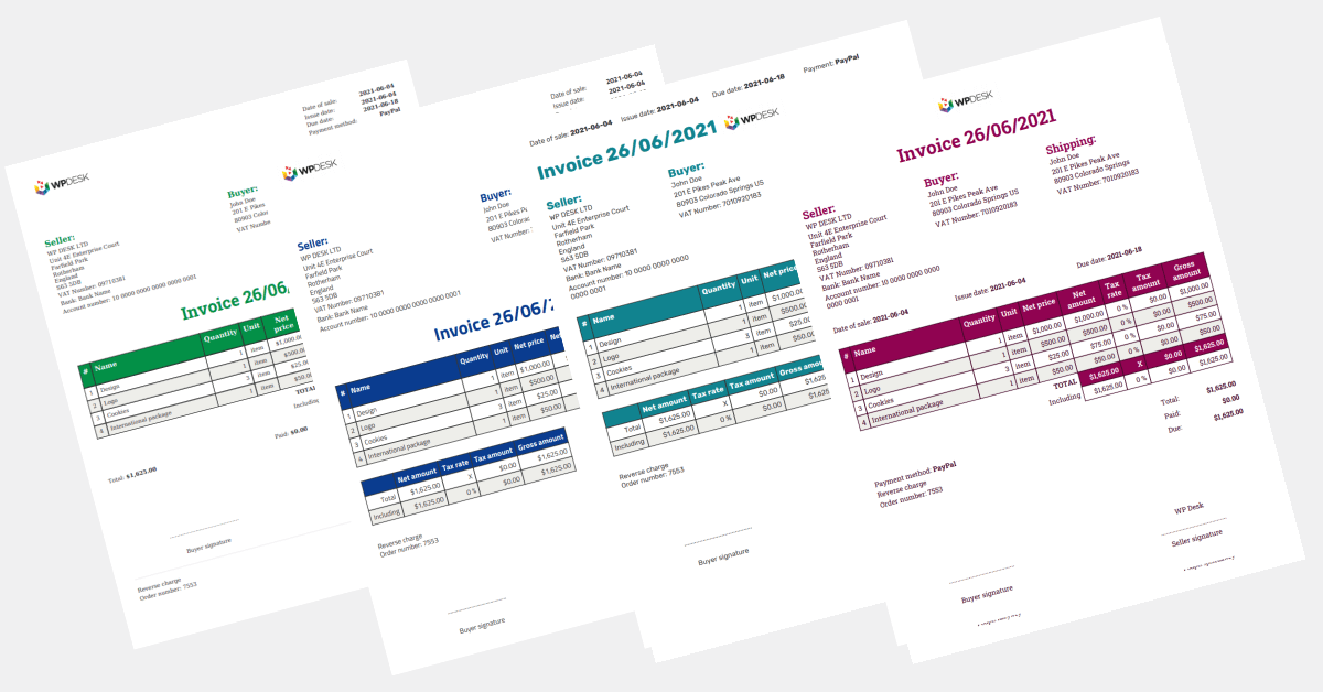Advanced WooCommerce Invoice Template for Flexible PDF Invoices Plugin