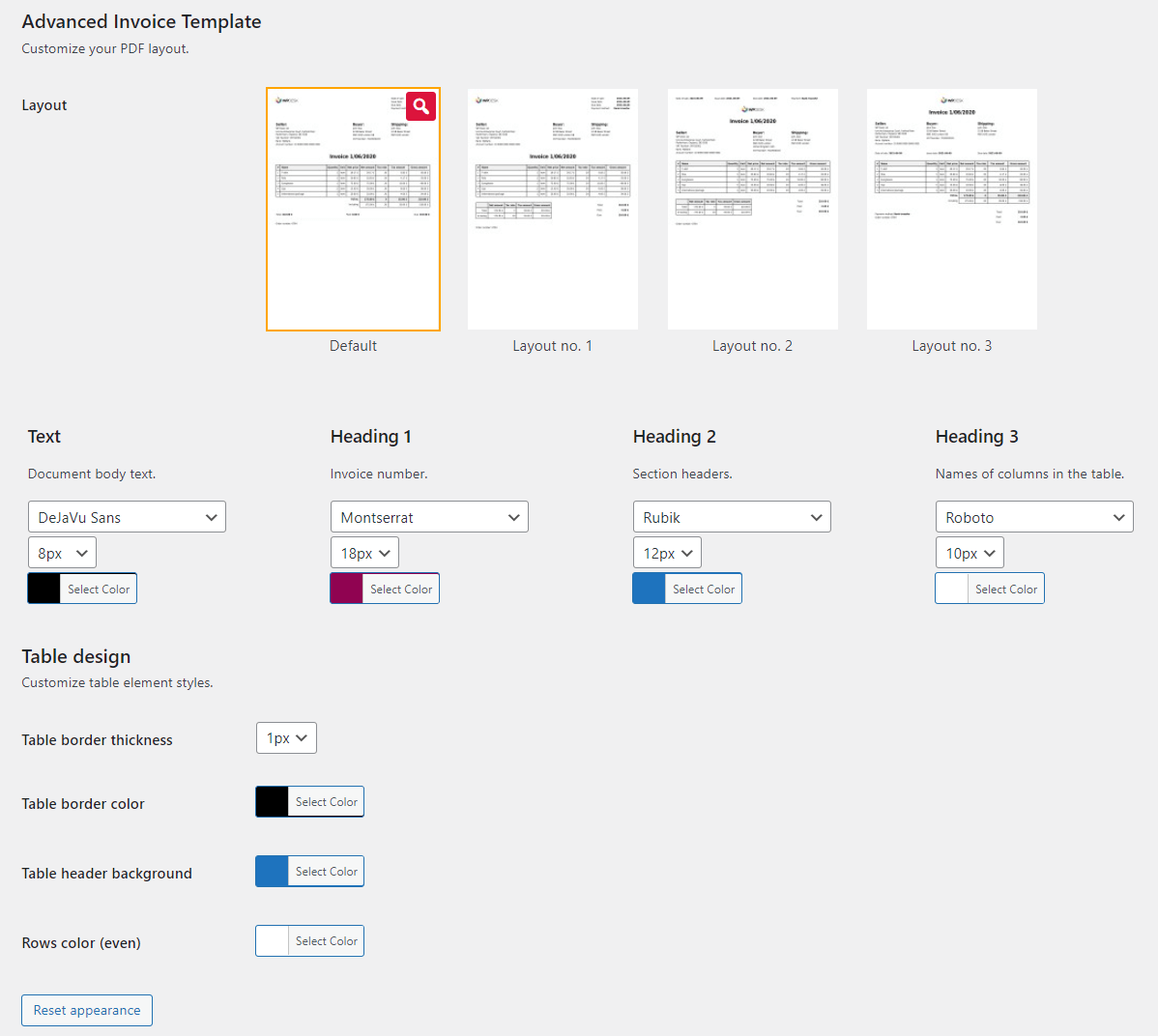 Advanced Templates Flexible Invoices Customize Invoices All Settings