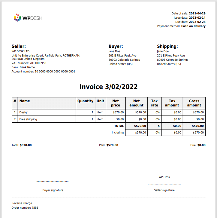 ycombinator invoice template simple