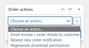 List of Woocommerce Order Actions