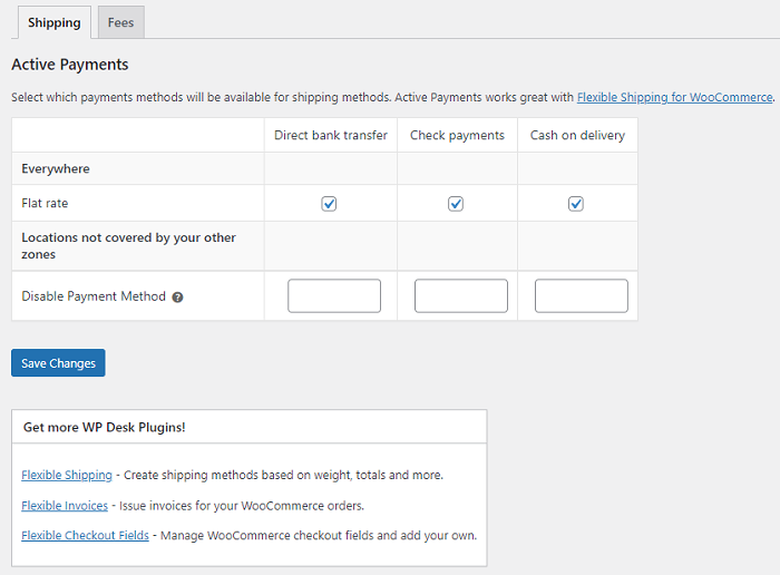 Active Payments Shipping WooCommerce