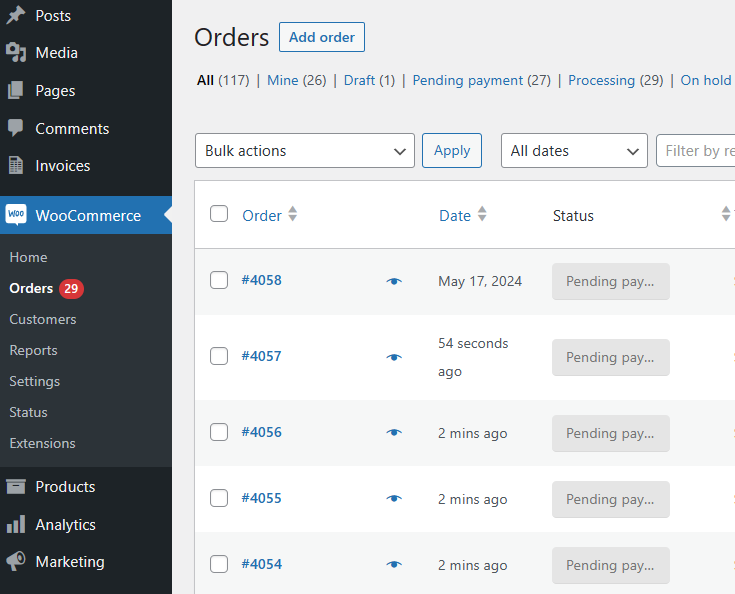 Sequential Woocommerce Order Numbers