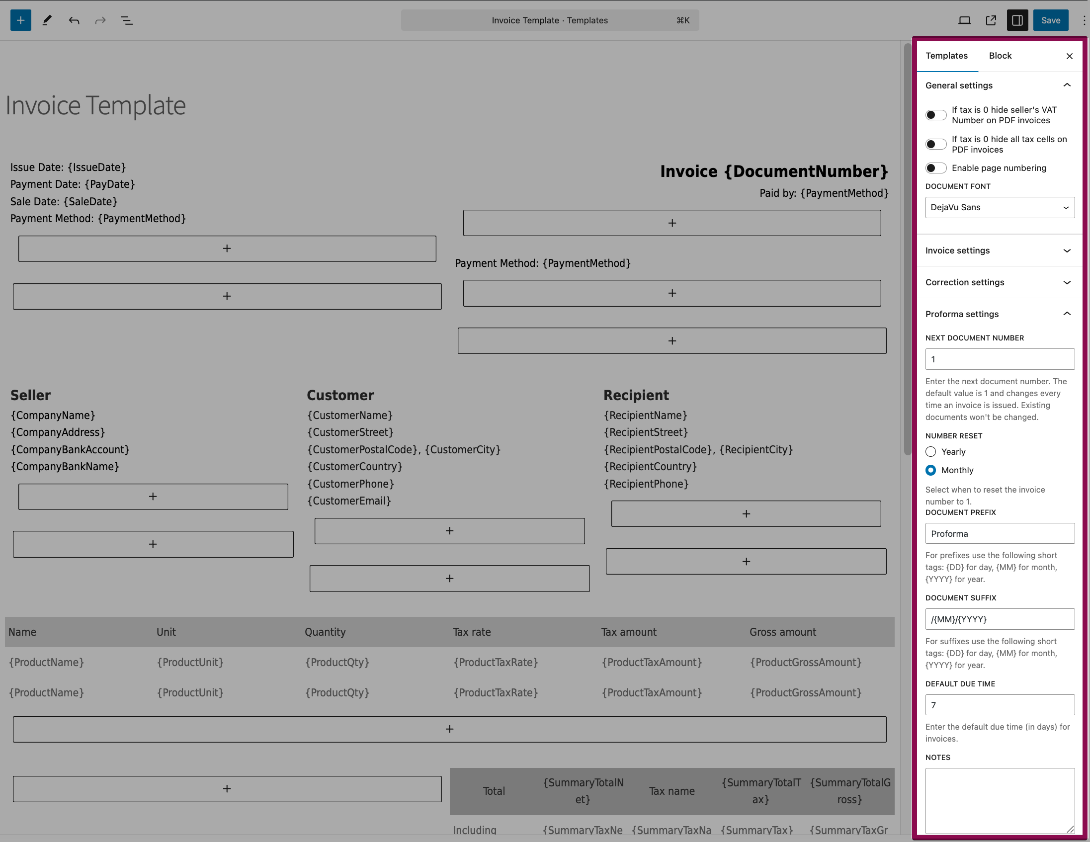 Customize Woocommerce Invoice Template