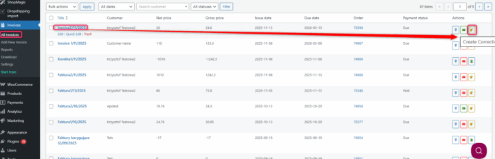Corection Flexible Invoices Listinvoices Wpdesk