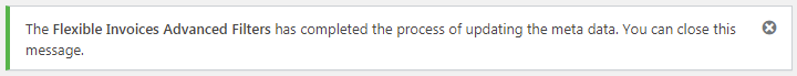 Flexible Invoices Advanced Filters Proccess End
