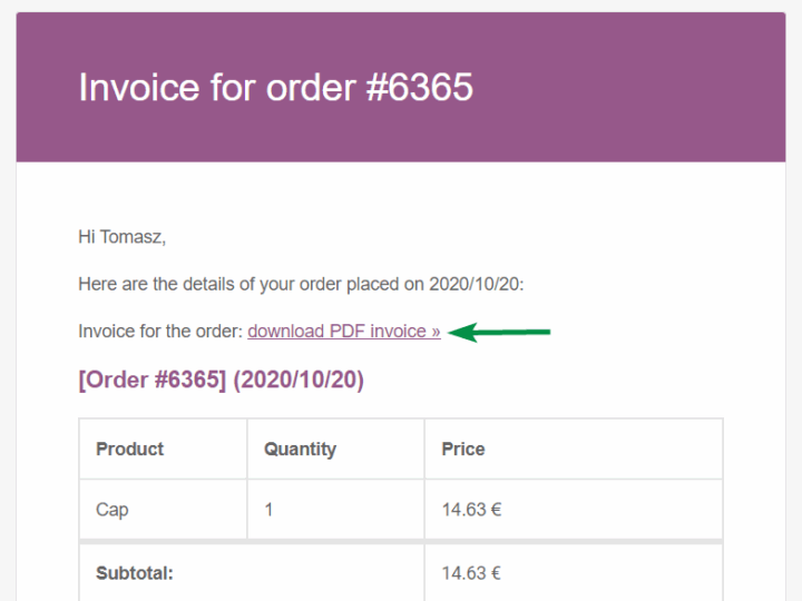 Flexible Invoices Woocommerce Email Invoice