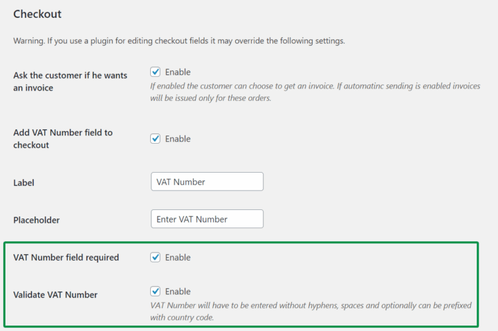 Flexible Invoices Woocommerce Vat Number Validation