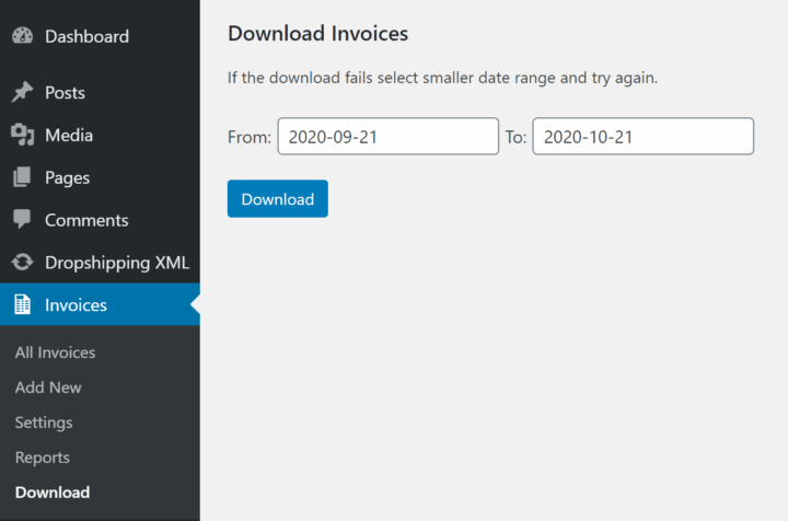 Flexible Invoices Woocommerce Wordpress Download Invoices