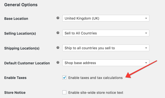 Woocommerce Enable Taxes