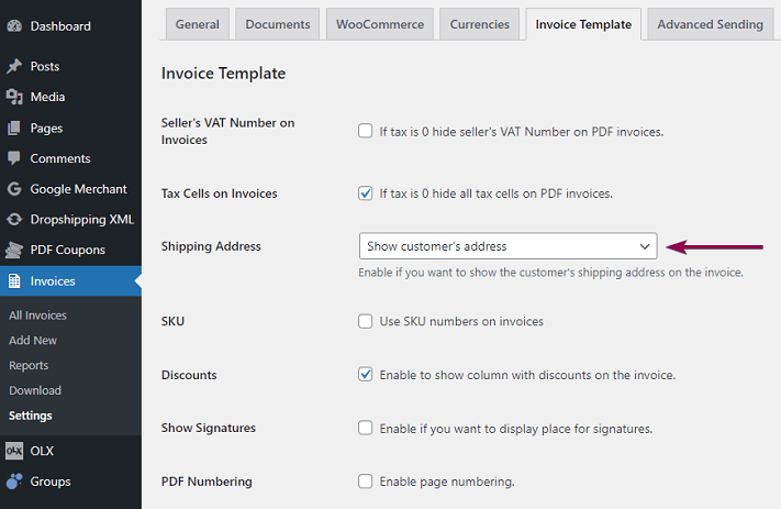Woocommerce Show Customer Shippning Address